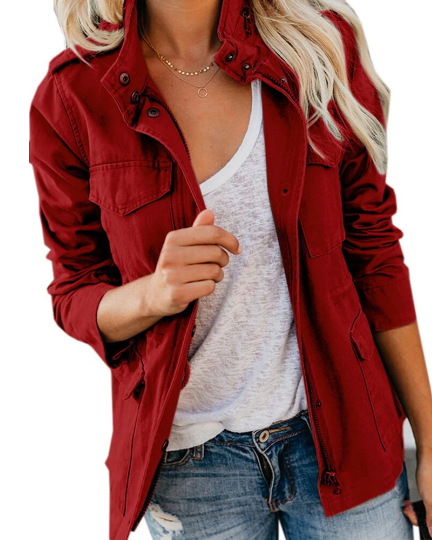 Krohn-e | Utility Jacke für Damen, Lässige Größenlänge