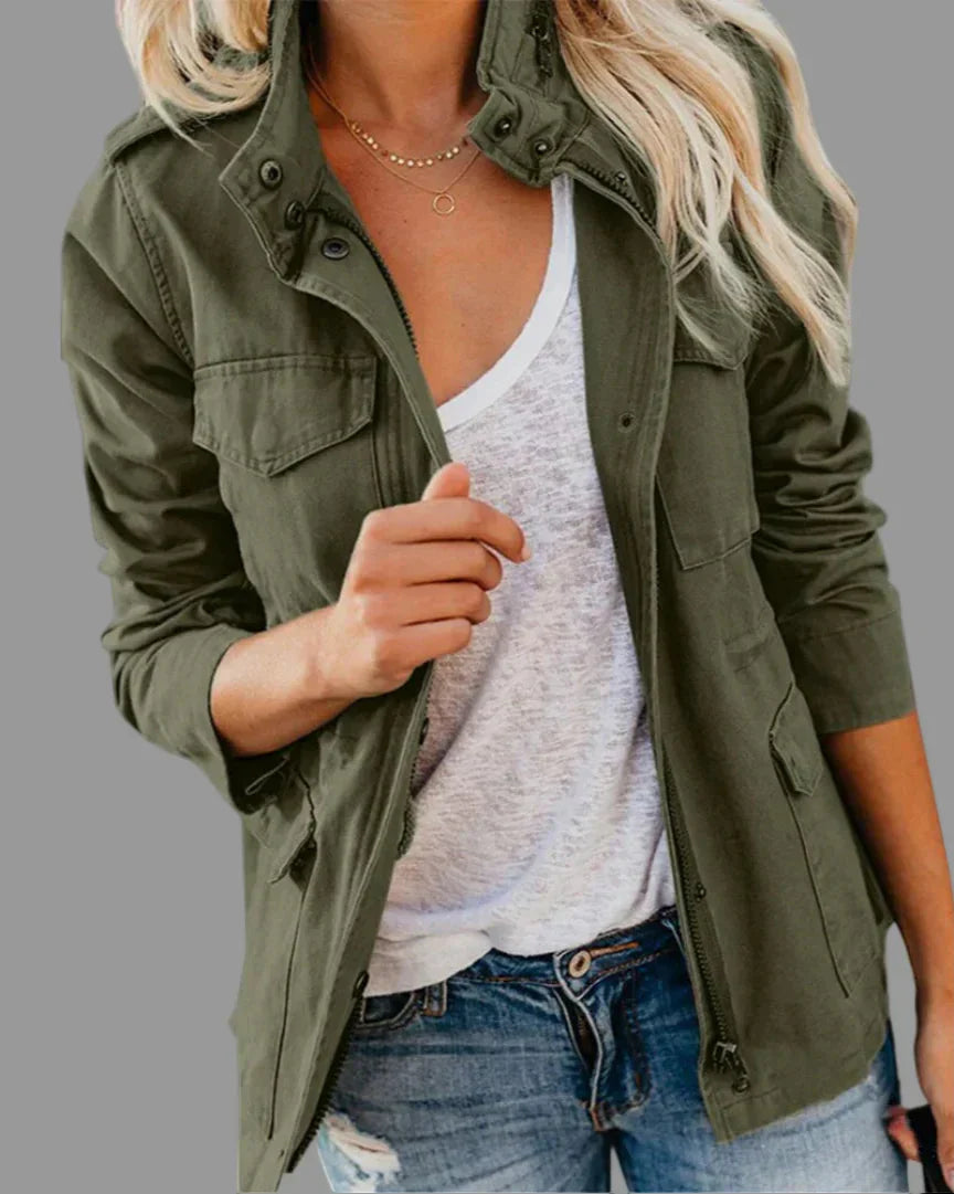 Krohn-e | Utility Jacke für Damen, Lässige Größenlänge