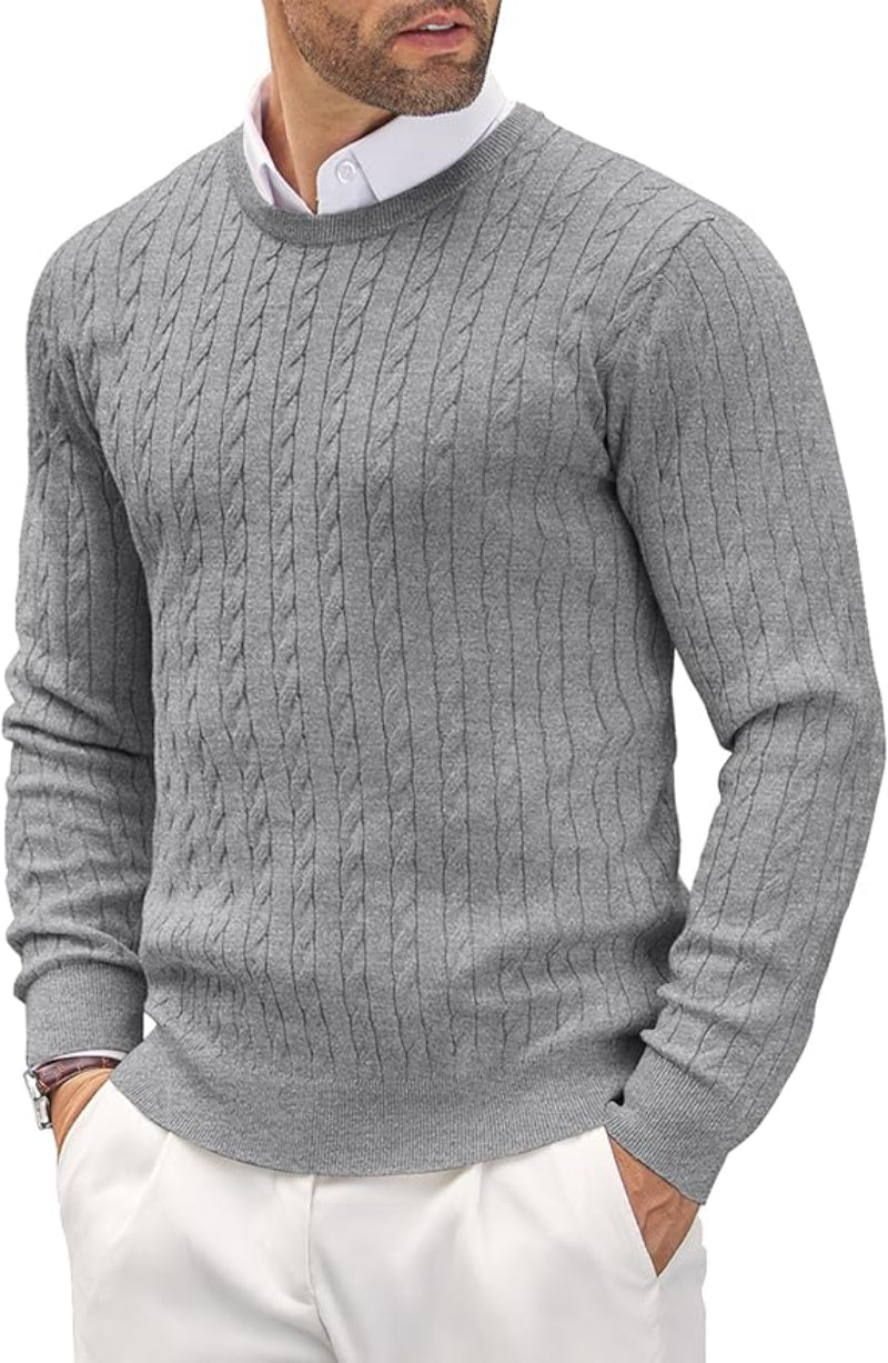 Slim Fit Feinstrickpullover für Herren mit Rundhals