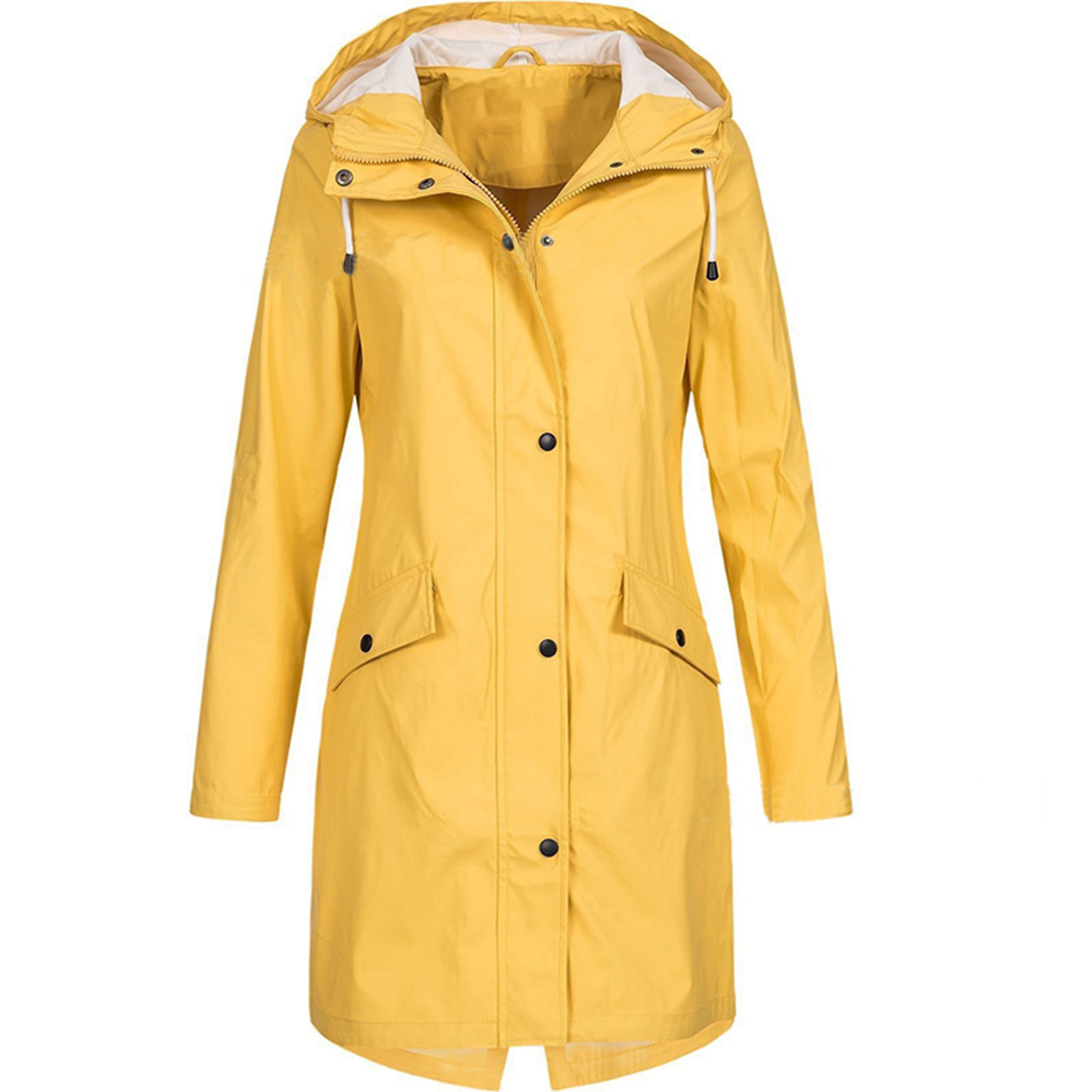 Krohn-e | Wasserdichte Lange Damenjacke mit Kapuze