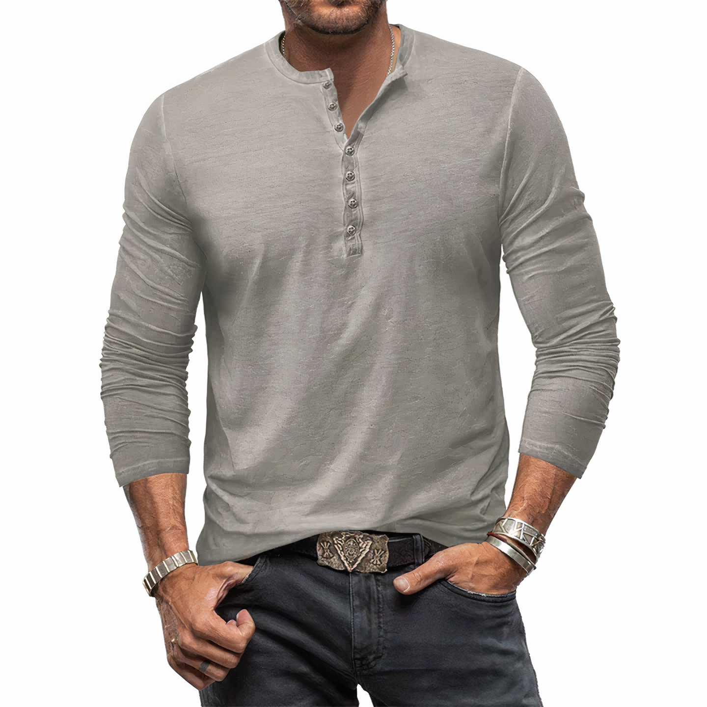 Henley-Shirt von Fudus, klassisch geschnitten