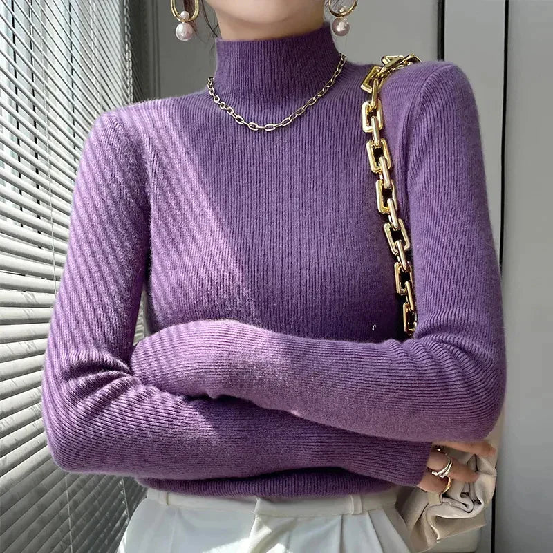 Krohn-e | Strickpullover mit Halbem Rollkragen und Langen Ärmeln