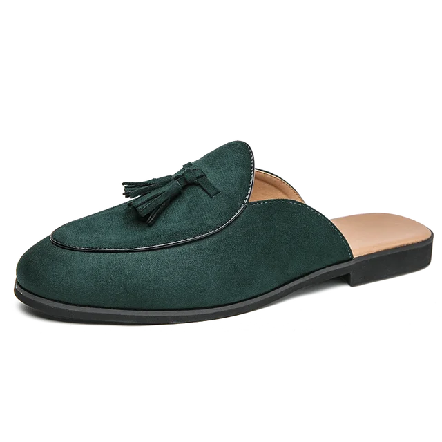 Herren-Wildleder-Halb-Loafer mit Quasten für den Sommer