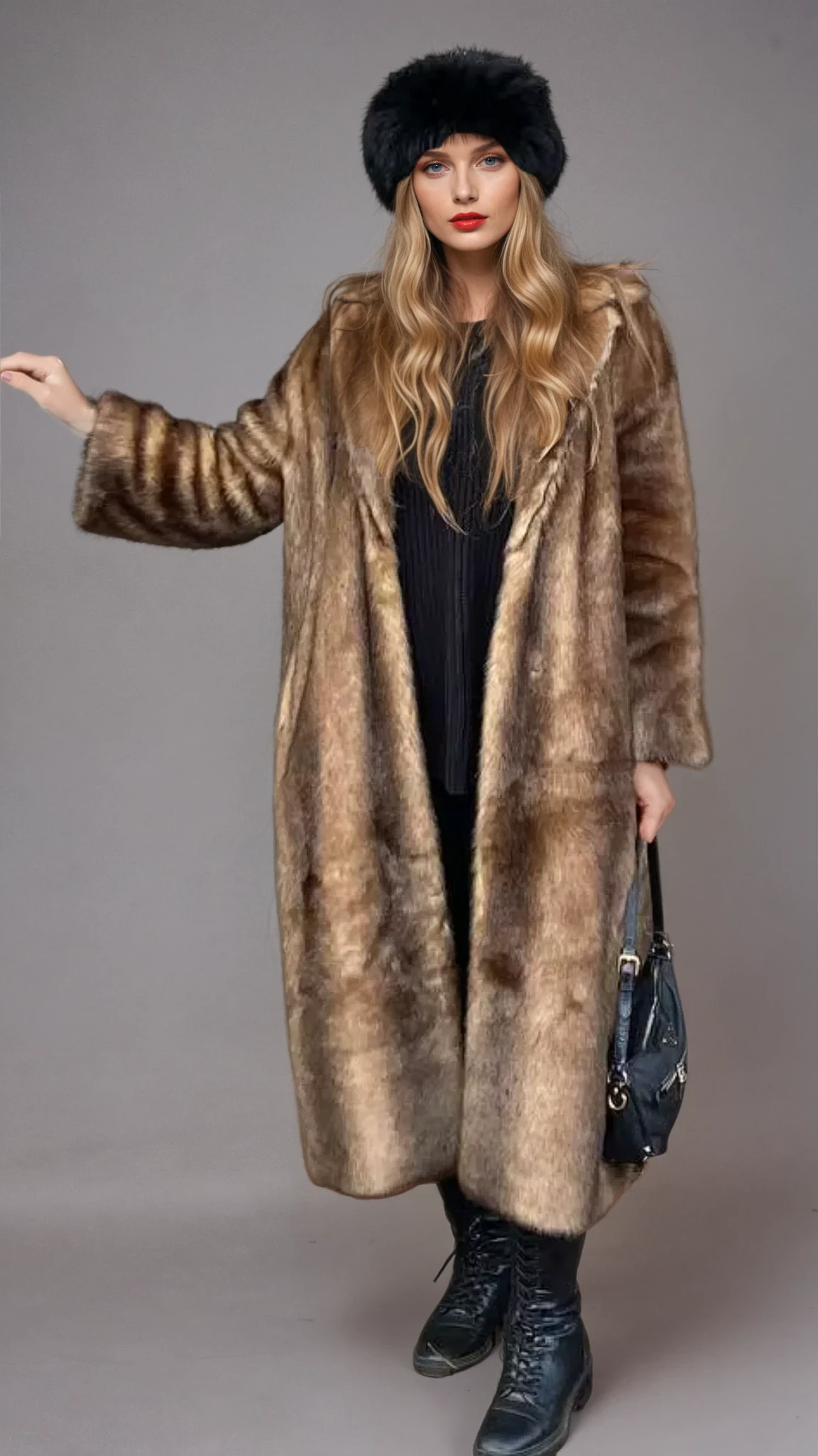 Krohn-e | Flauschige Kunstfell Jacke Damen
