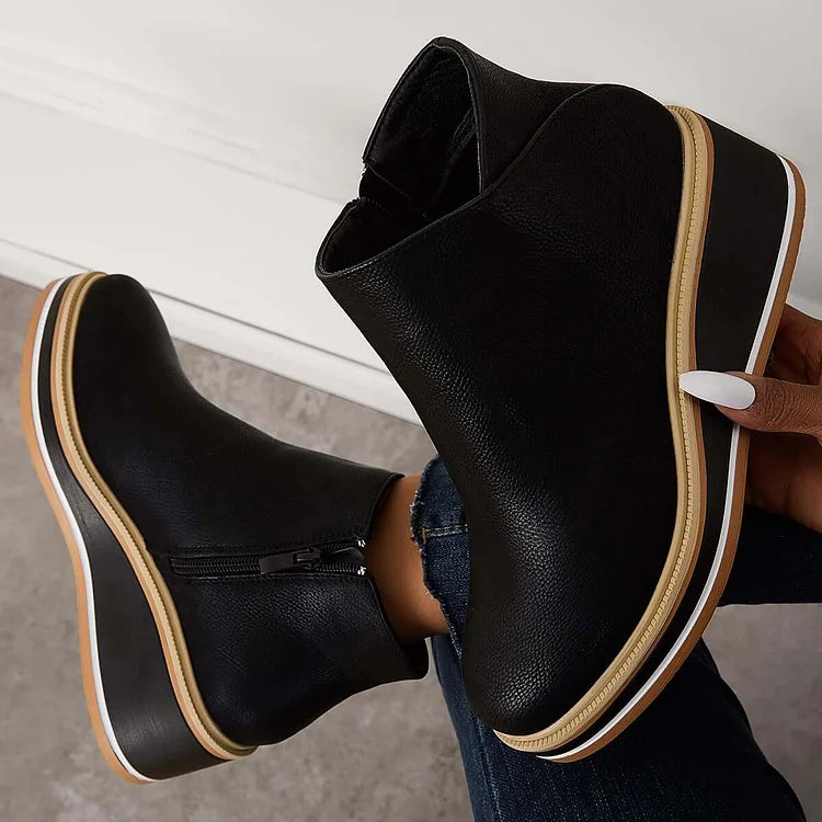 KROHN-E Damen Moderne Stiefel Blockabsatz Mittlere Höhe Elegant