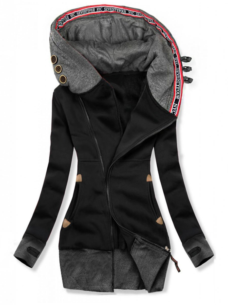 Fudus: Warmes, weites, langärmeliges Sweatshirt