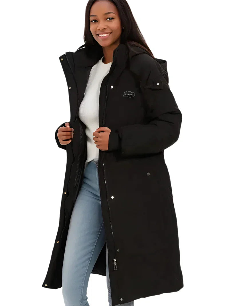 Krohn-e | lange Winterjacke mit Kapuze für Damen – isolierend und bequem