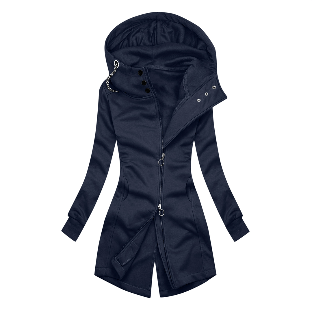 Krohn-e | Damen Slim Fit Hoodie mit hohem Kragen Jacke