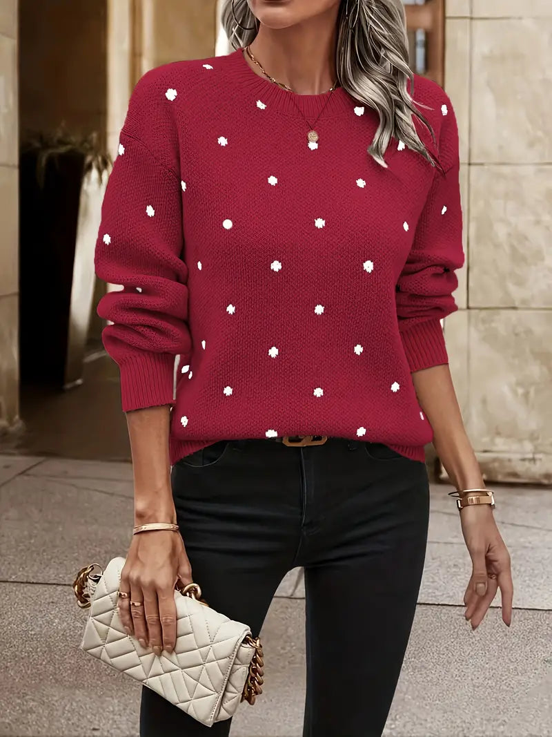 Krohn-e | Gestickter Pullover mit Punkten
