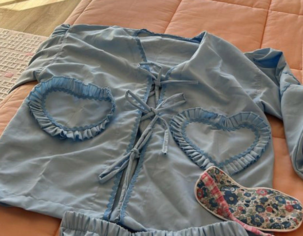 Fudus Langarmshirt mit V-Ausschnitt, Karomuster und Brusttasche