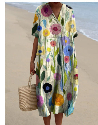 Fudus bequemes Maxikleid mit Blumenmuster