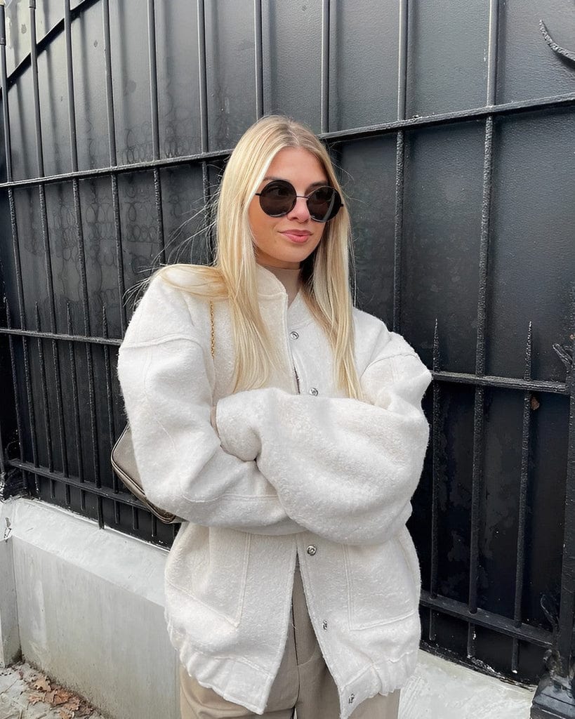 Krohn-e | Mantel - Oversized Fit - Texturiertem Stoff - Knopfverschluss - Pattentaschen