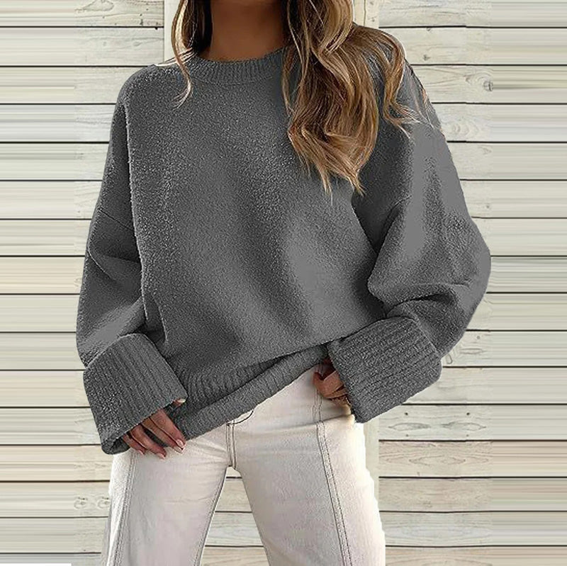 Krohn-e | Einfarbiger Pullover mit Rundhalsausschnitt