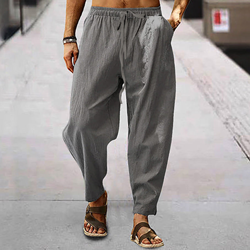 Titus Herren Baumwoll-Leinen Strandhose