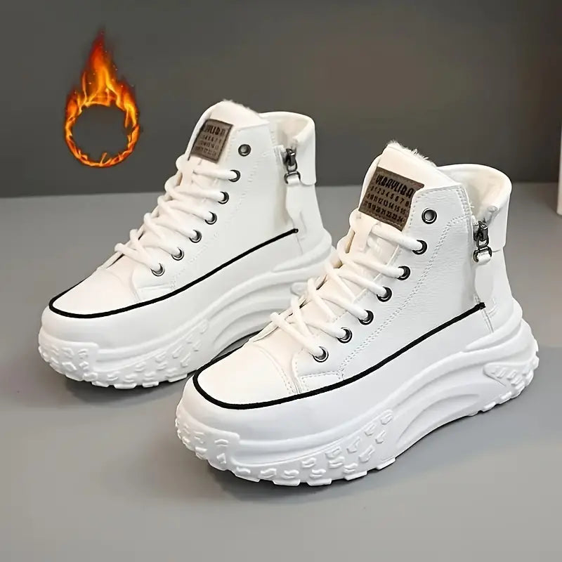 RYAH Damen Stiefeletten mit Plateau und Plüschfutter