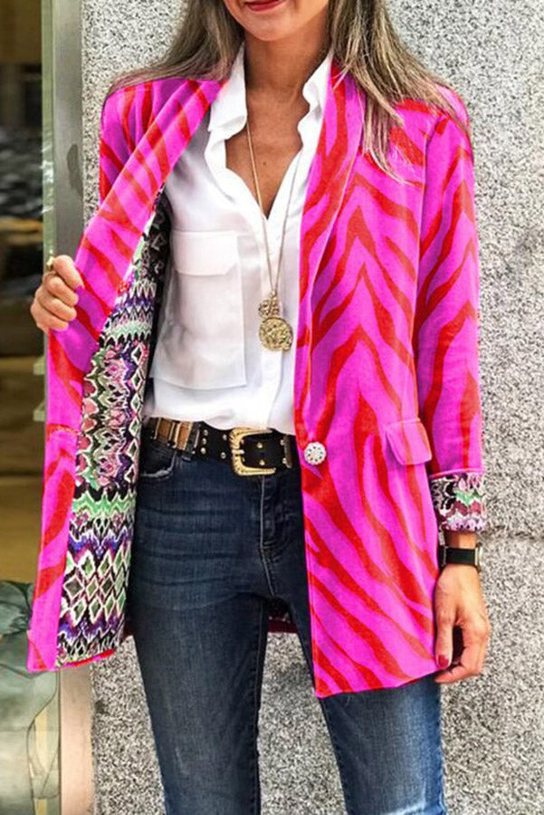 Krohn-e | Für Eternity Wende Retro Druck Blazer