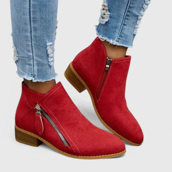 KROHN-E Damen Stiefeletten mit Fußgewölbestütze und gepolsterter Sohle