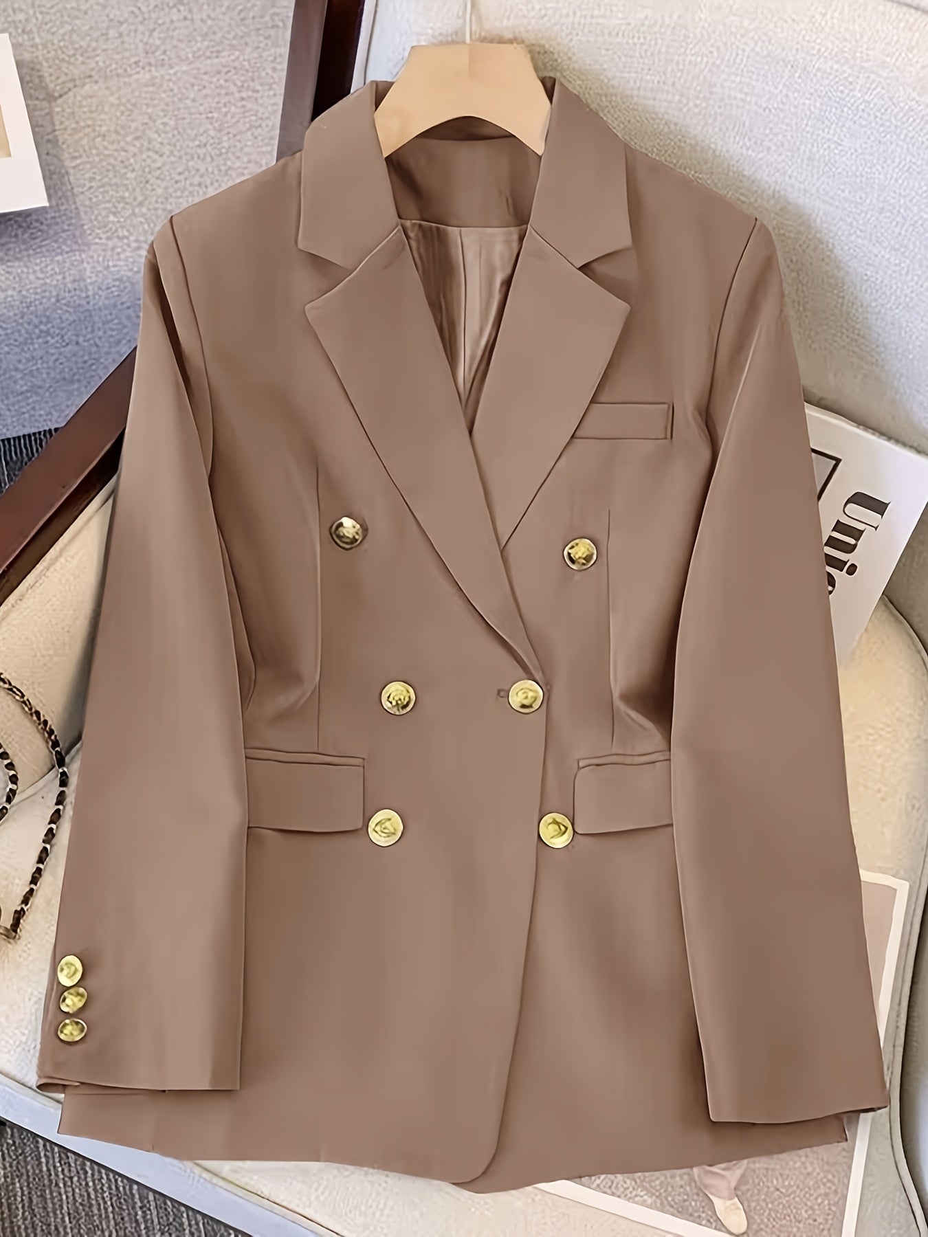 Krohn-e | Eleganter Slim Fit Damenblazer Mit Goldenen Knöpfen