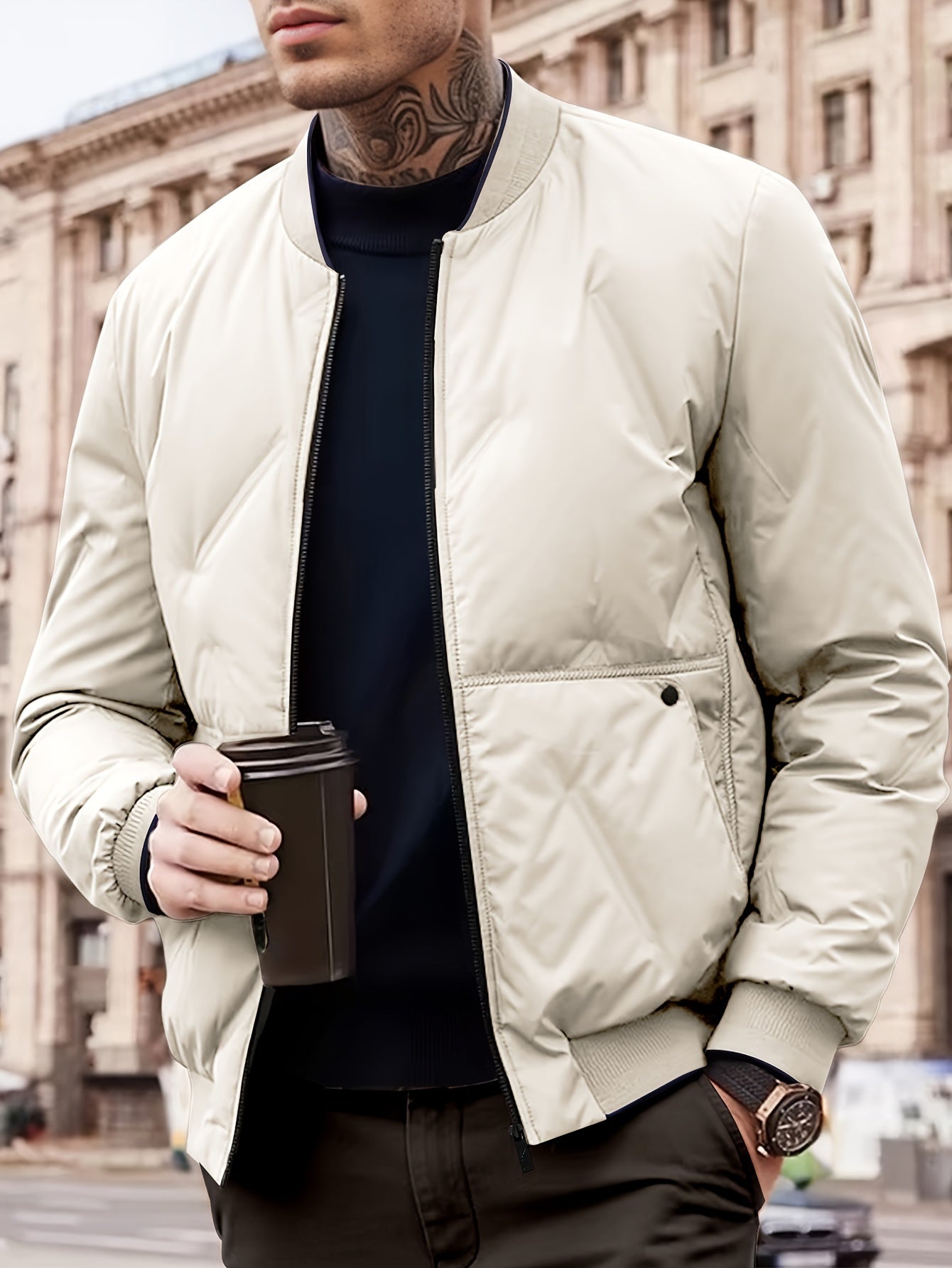 Krohn-e | Moderne Bomberjacke Polyester Stil und Komfort