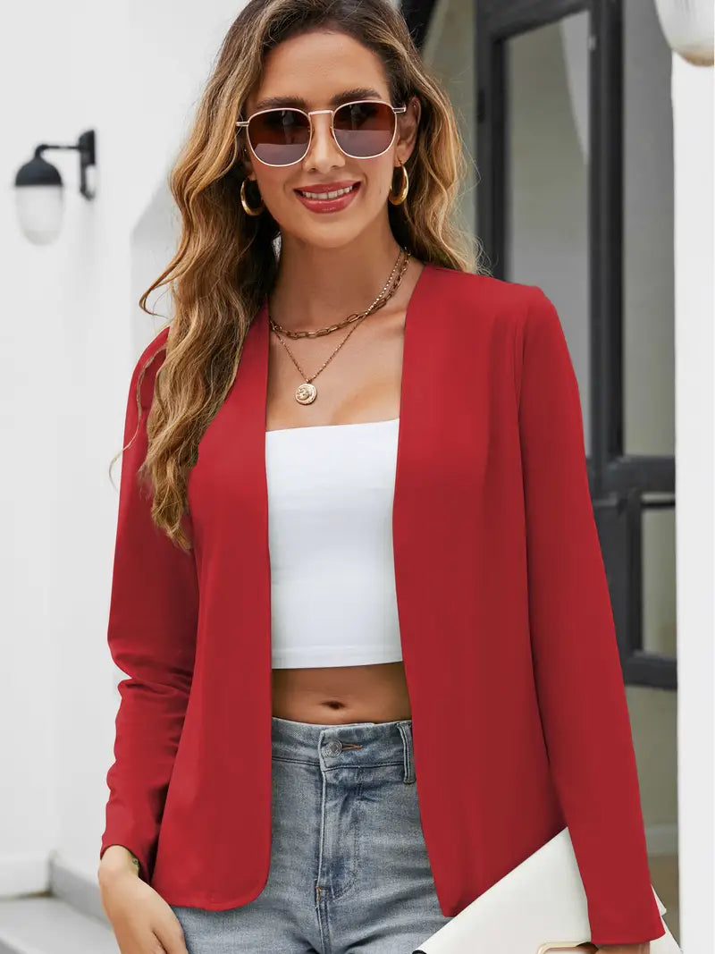 Avelena | Casual, Open-Front Long-Sleeve Blazer