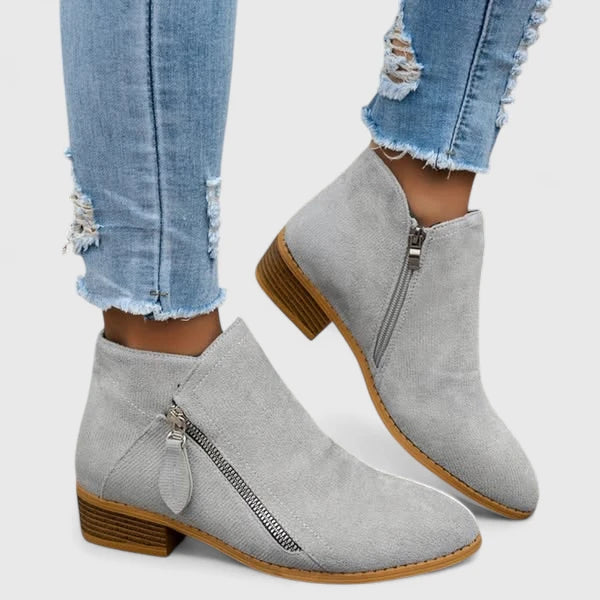 KROHN-E Damen Stiefeletten mit Fußgewölbestütze und gepolsterter Sohle