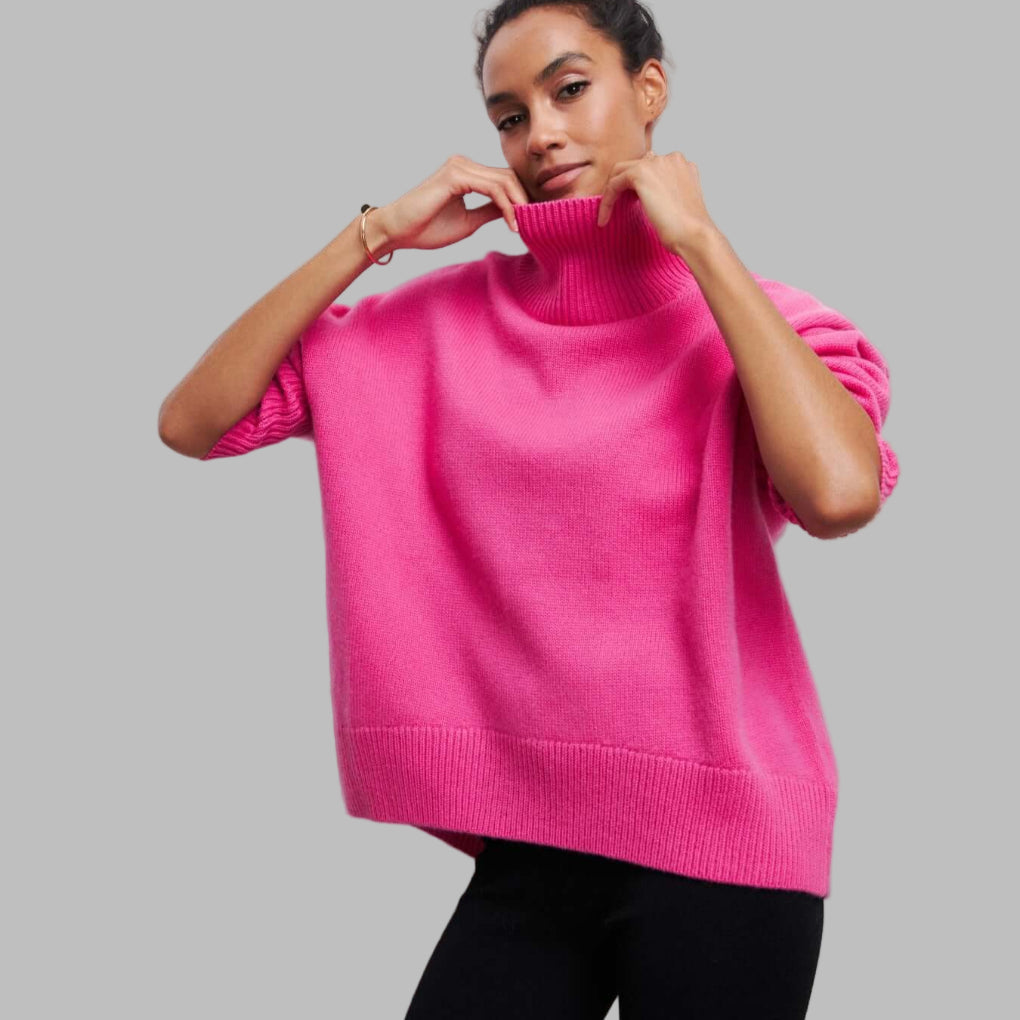 Krohn-e | Pullover - Damen Herbst Oversized Hochkragenpullover
