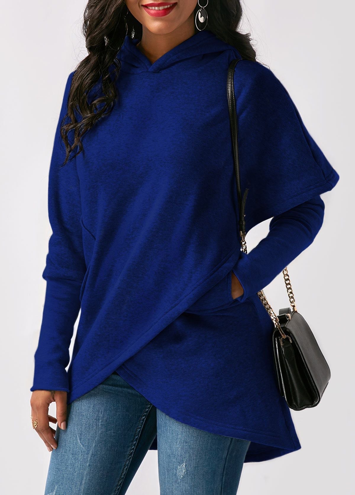Krohn-e | Hoodie - Damen Herbst Trendy Asymmetrischer Hoodie
