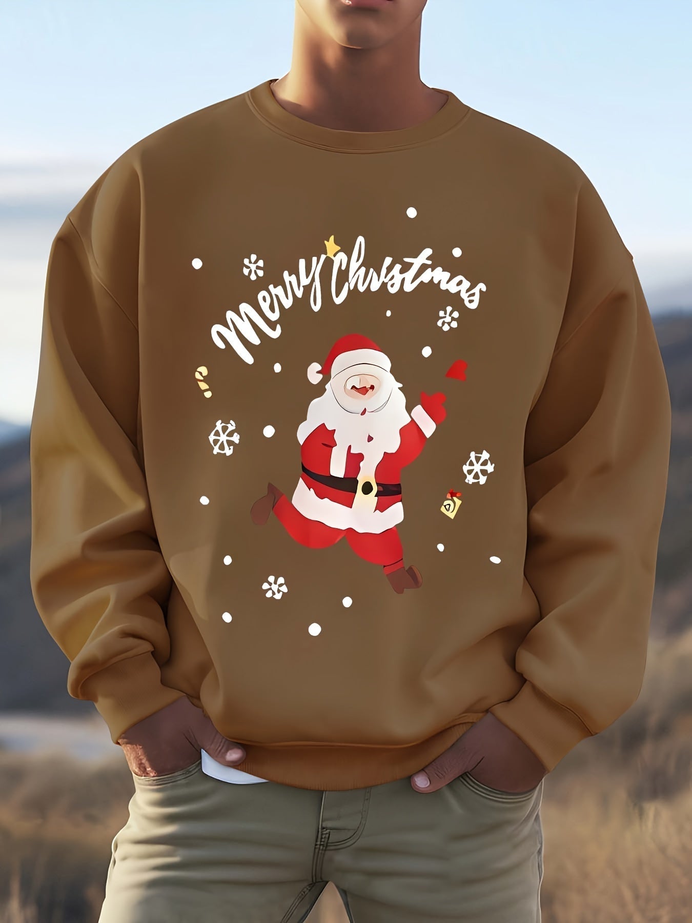 Krohn-e | Sweatshirt mit Weihnachtsmotiv Baumwolle Frohe Weihnachten Design