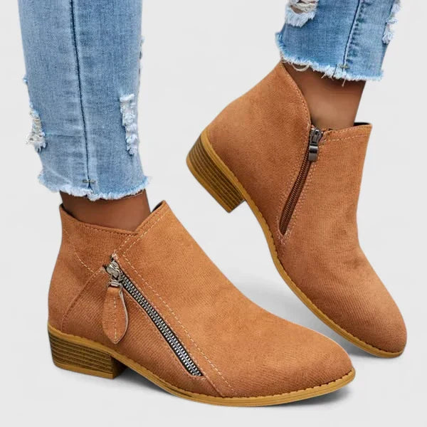 KROHN-E Damen Stiefeletten mit Fußgewölbestütze und gepolsterter Sohle