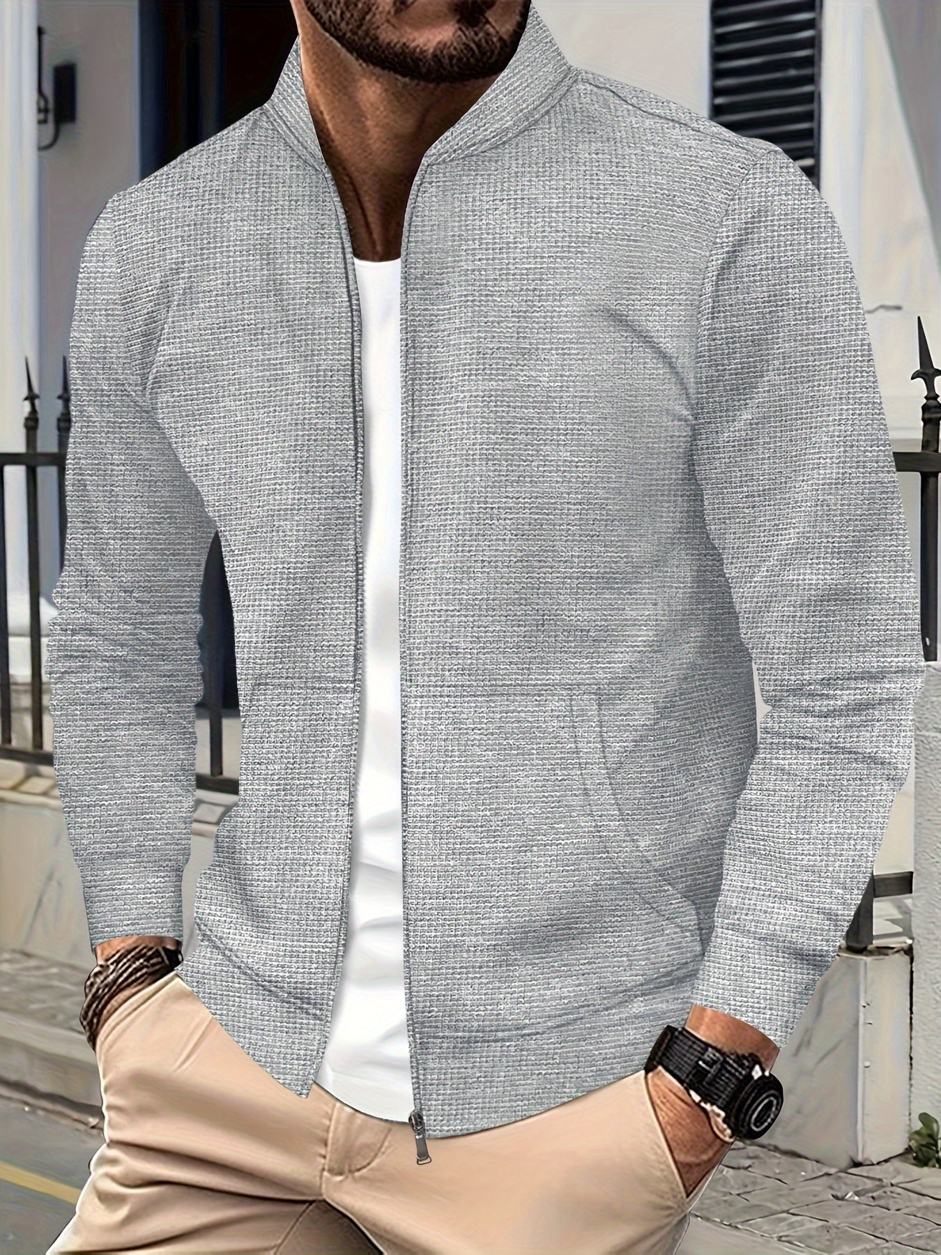 Krohn-e | Elegante Jacke mit Reißverschluss Baumwollmischung Stilvoll und Bequem