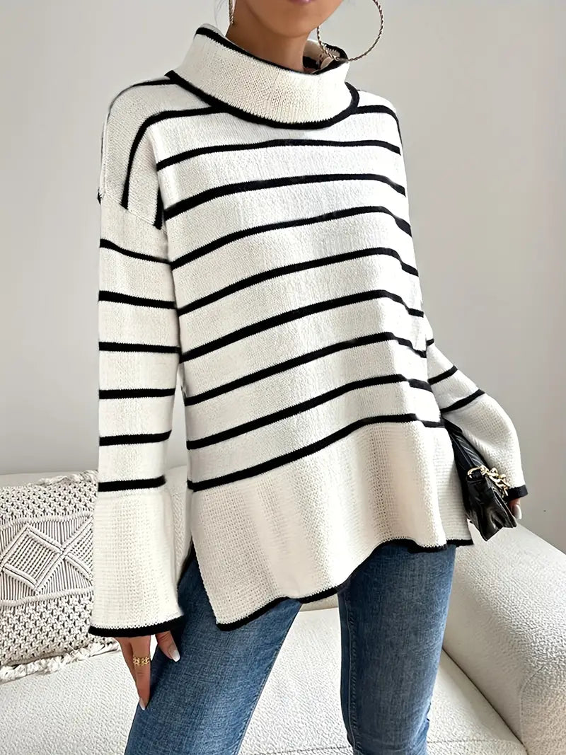 Rollkragenpullover Clarice mit Streifen