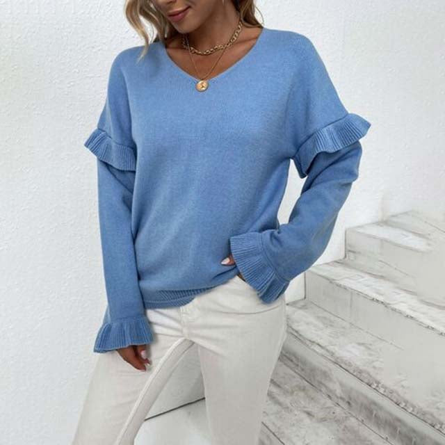 Krohn-e | Einfarbiger Strickpullover Für Kalte Tage