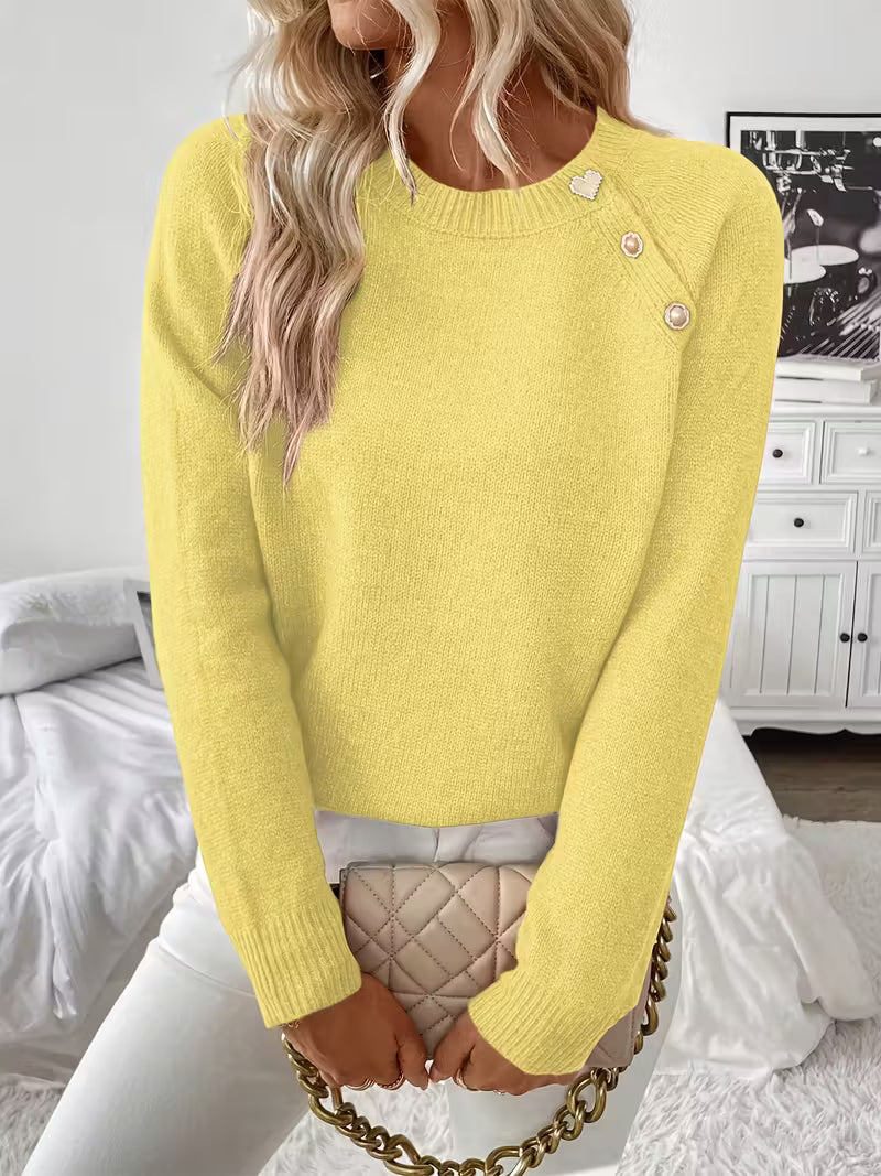 KROHN-E Damen Strickpullover Langarm Soft-Knit Vielseitig Basic