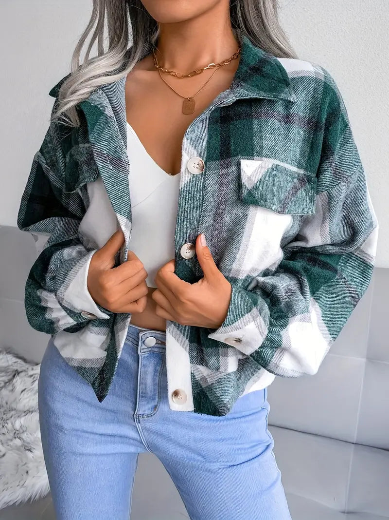 Krohn-e | Karierte Flanelljacke - Kurzschnitt