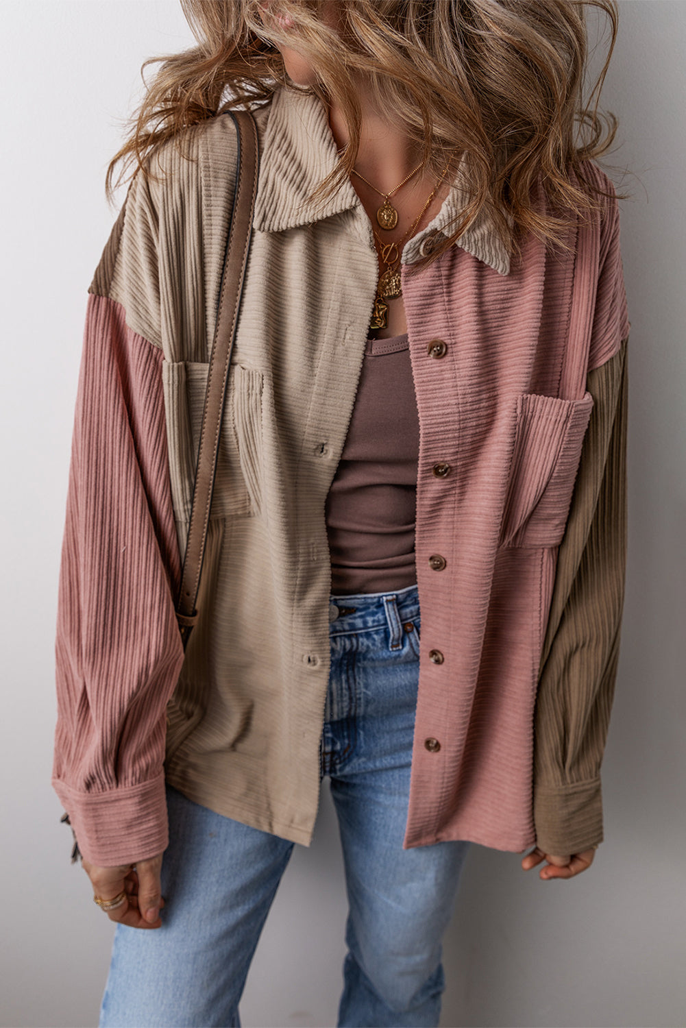 Krohn-e | Colorblock Shirtjacke Baumwollmischung Lässig und Trendy