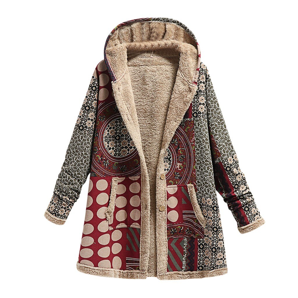Große bedruckte Fleecejacke – Seraphina
