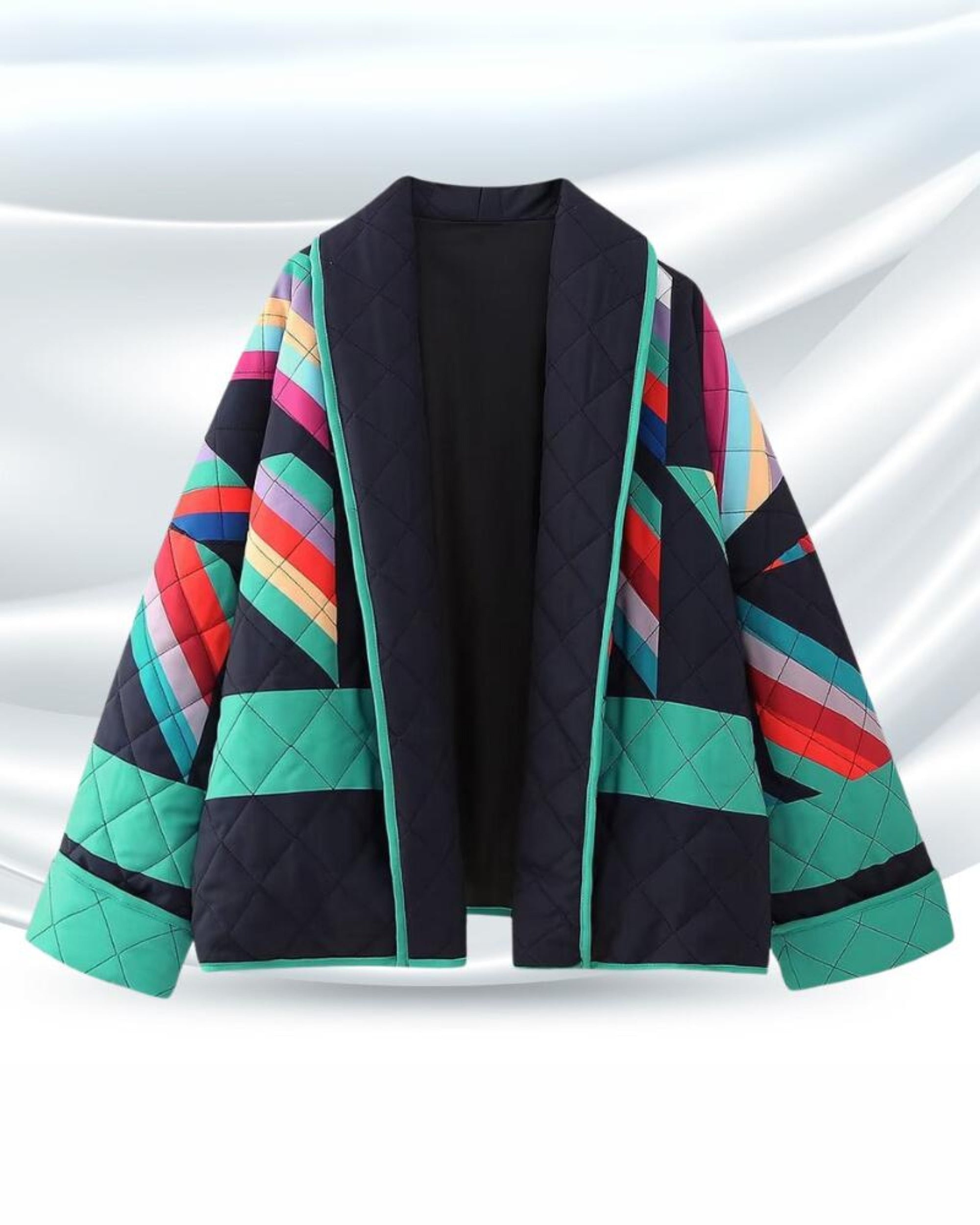 Krohn-e | Lebhafte Patchwork Steppjacke