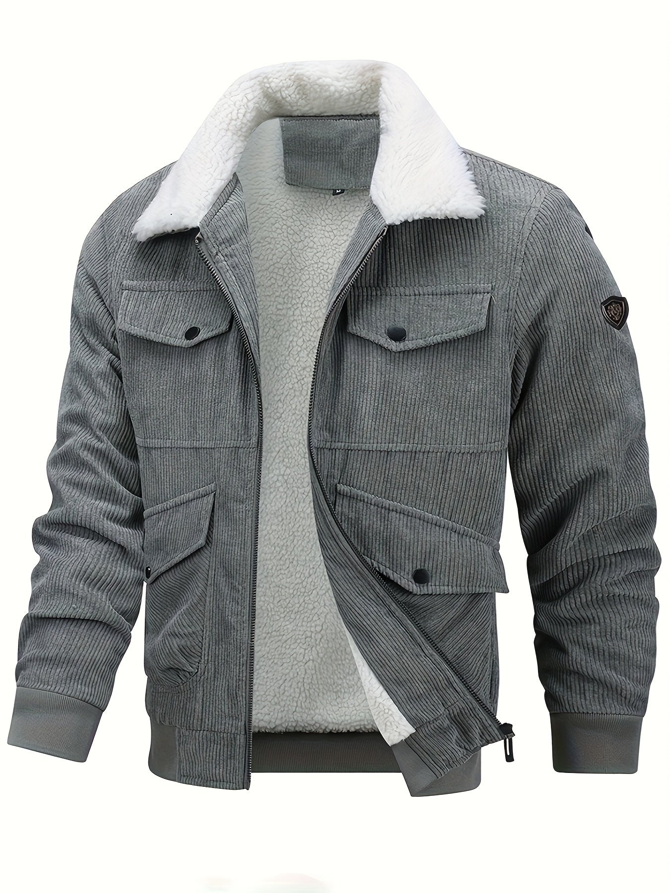 Krohn-e | Warmen Jacke mit Cord und Fleecefutter Cordura und Polyester Robuste und Bequeme