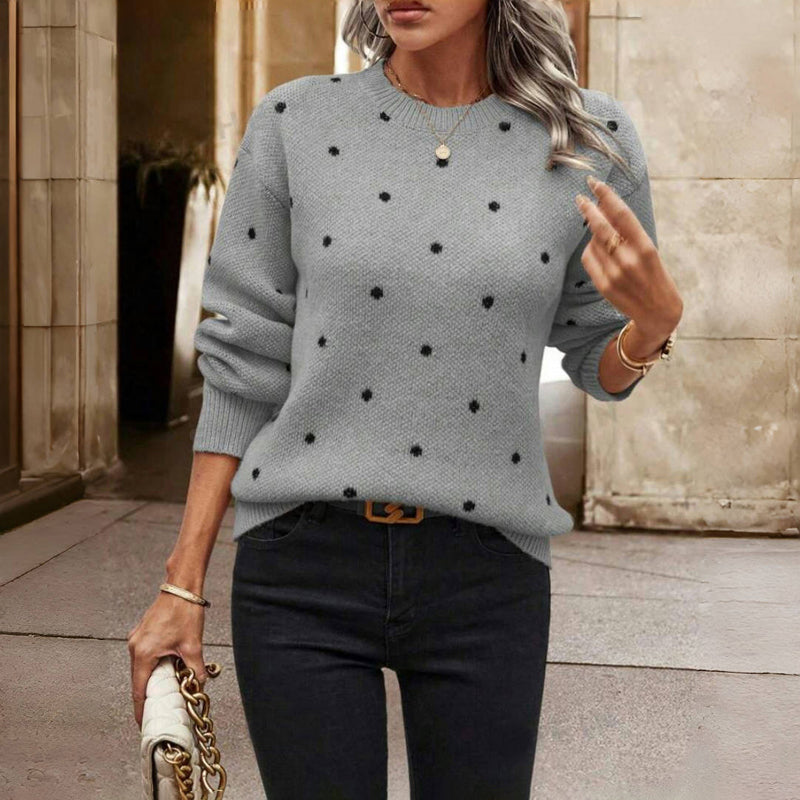 Krohn-e | Pullover - Damen Herbst gepunkteter Strickpullover