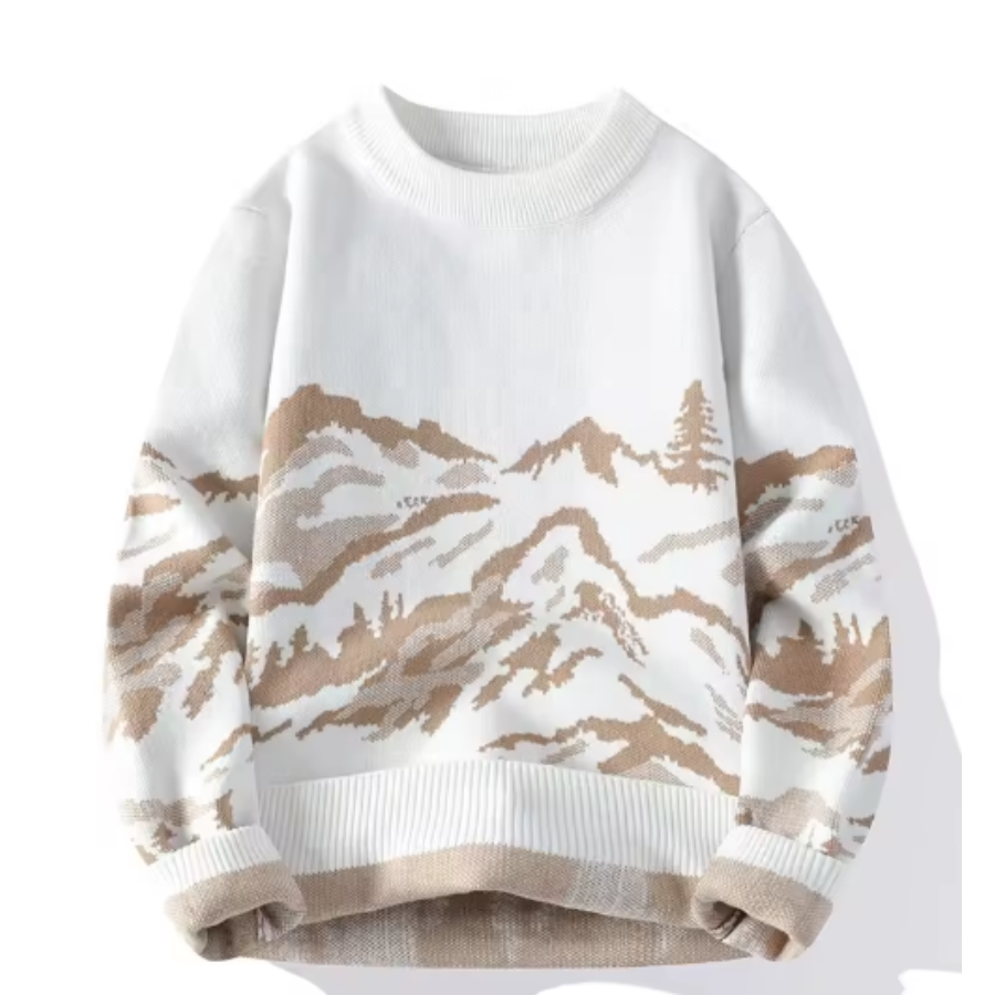 Krohn-e | Strickpullover Bergmotiv Warm und Stilvoll