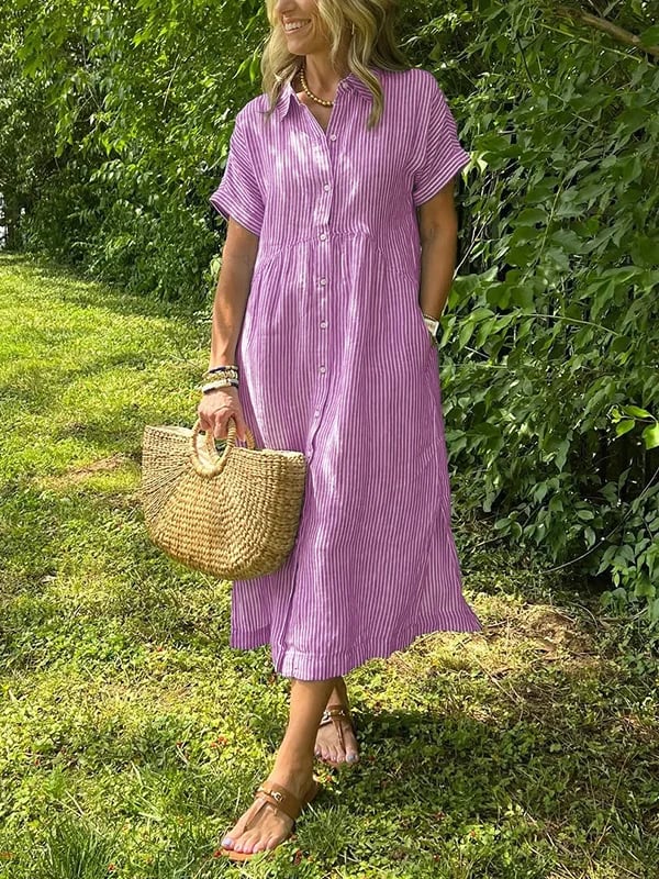 KROHN-E Damen Bluse Gestreift Langarm Klassische Passform