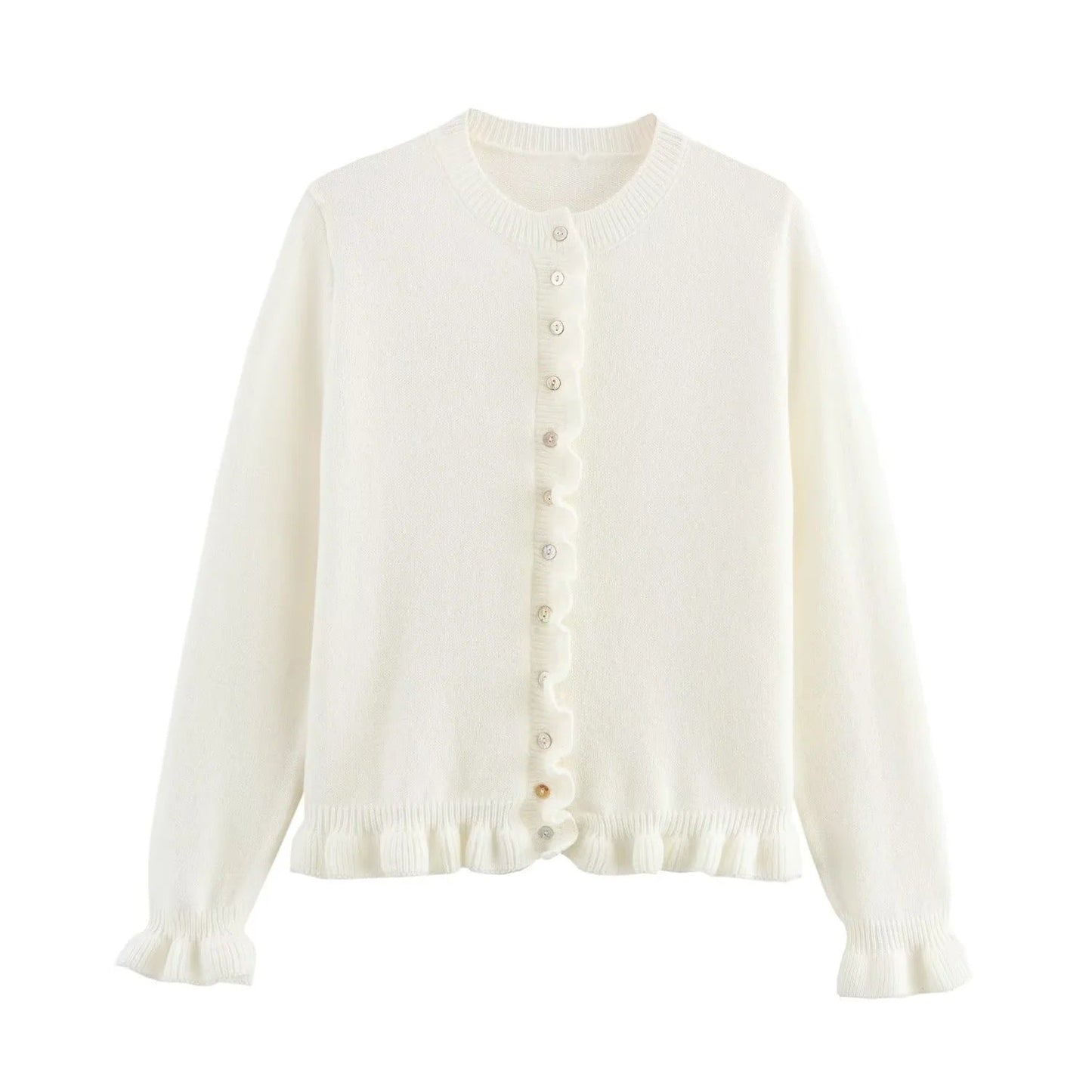 Krohn-e | Damen-Cardigan mit Knöpfen, schickes Lagen-Oberteil