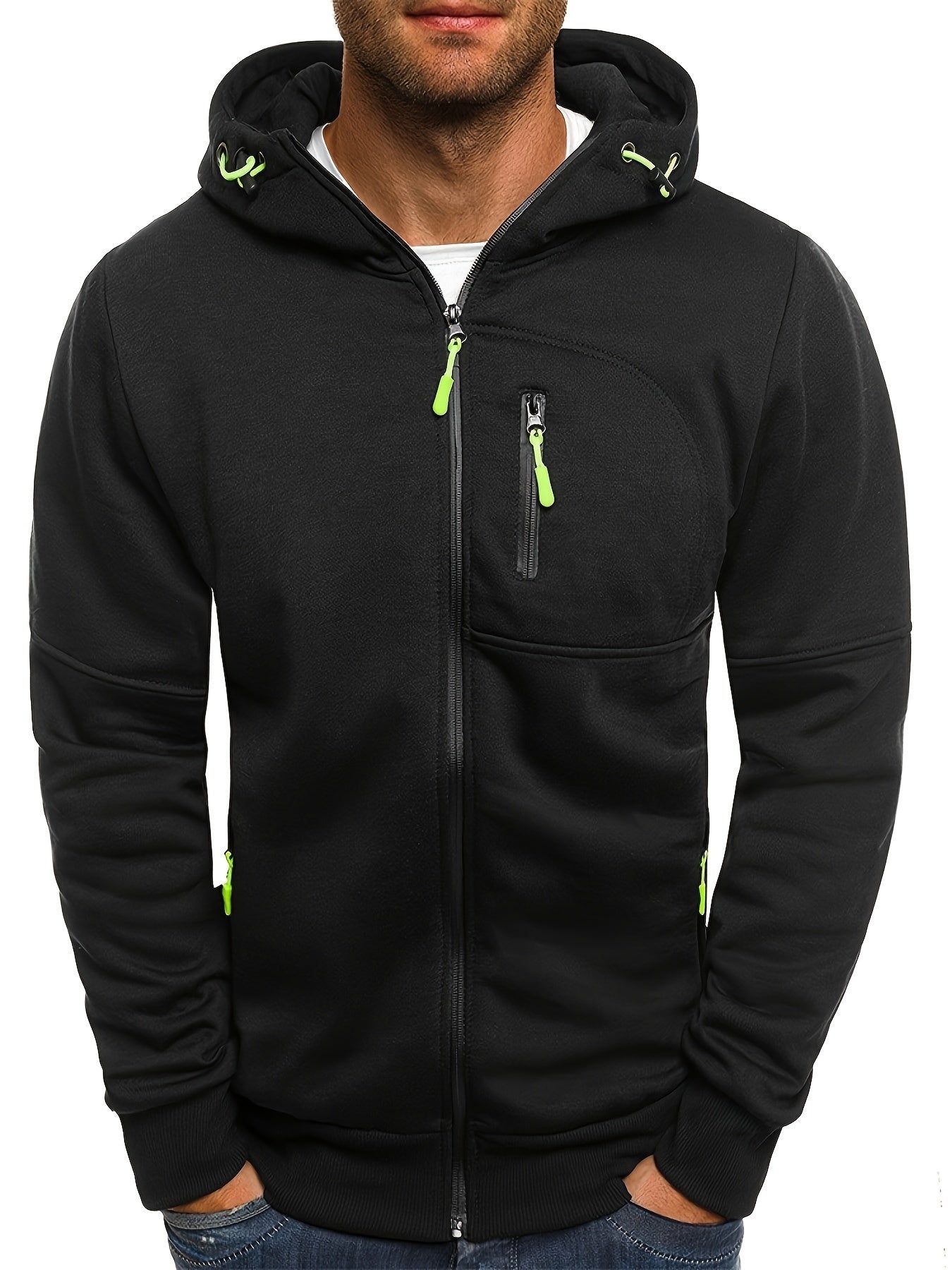 Krohn-e | Sportliche Kapuzenjacke mit Reißverschluss Bequem und Atmungsaktiv Perfekt für Outdoor-aktivitäten