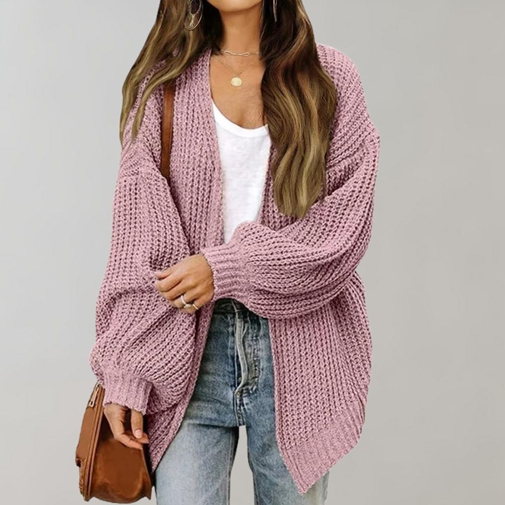 Krohn-e | Offene Strickjacke mit Bischofsärmeln