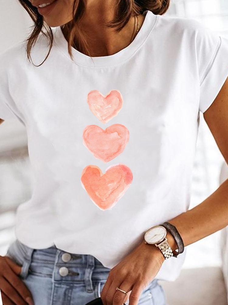 Damen T-Shirt mit Rundhalsausschnitt, lässigem Druck von Fudus