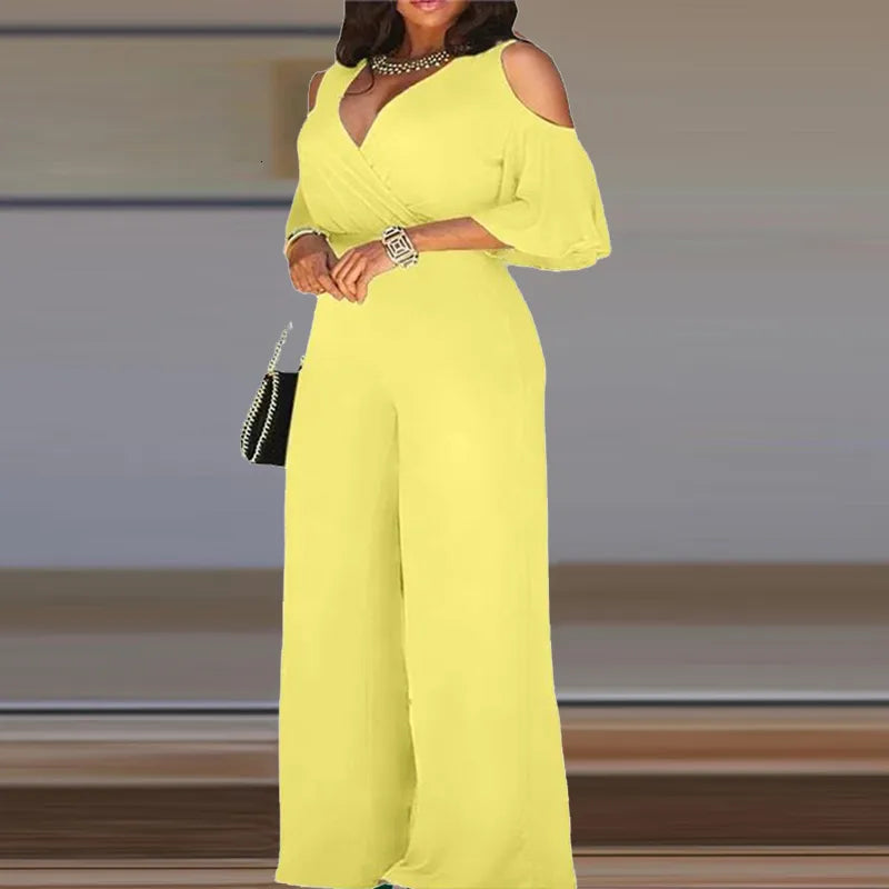 Hilda Jumpsuits with a Hollow Shoulder Design