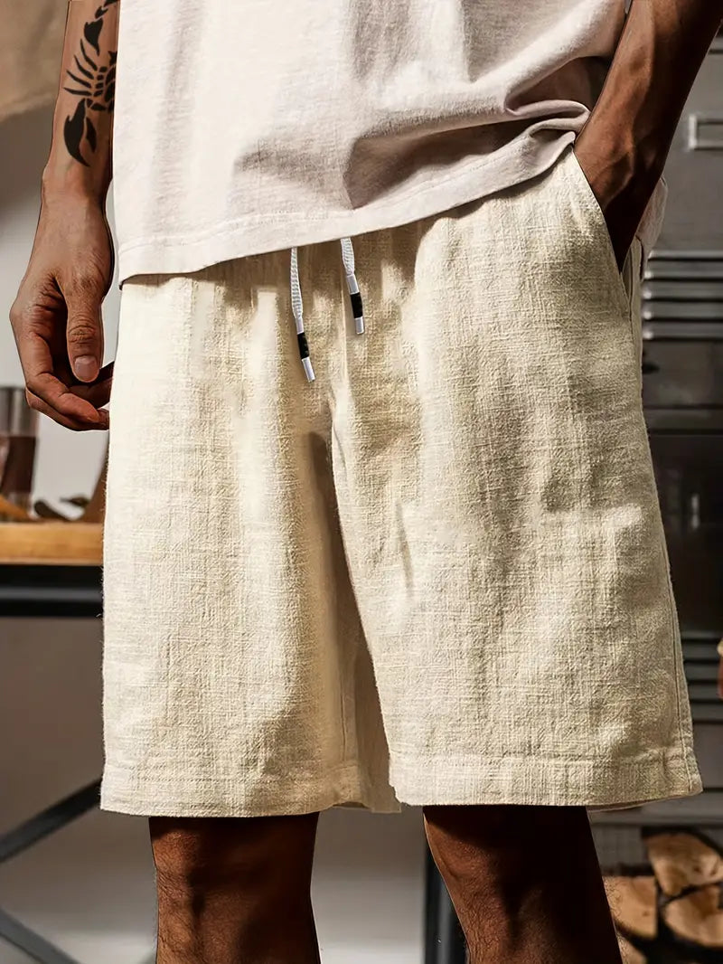 Bequeme Herren-Shorts für den Sommer aus weichem Stoff mit Kordelzug