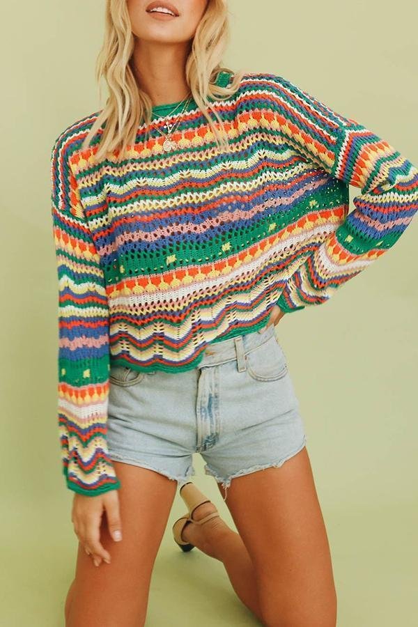 Pullover mit Streifen im Locker-Schnitt