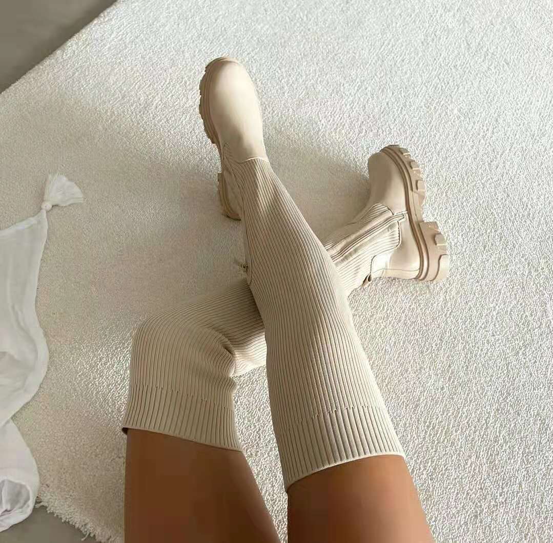Krohn-e | Hoch Geschnittene Strickstiefel
