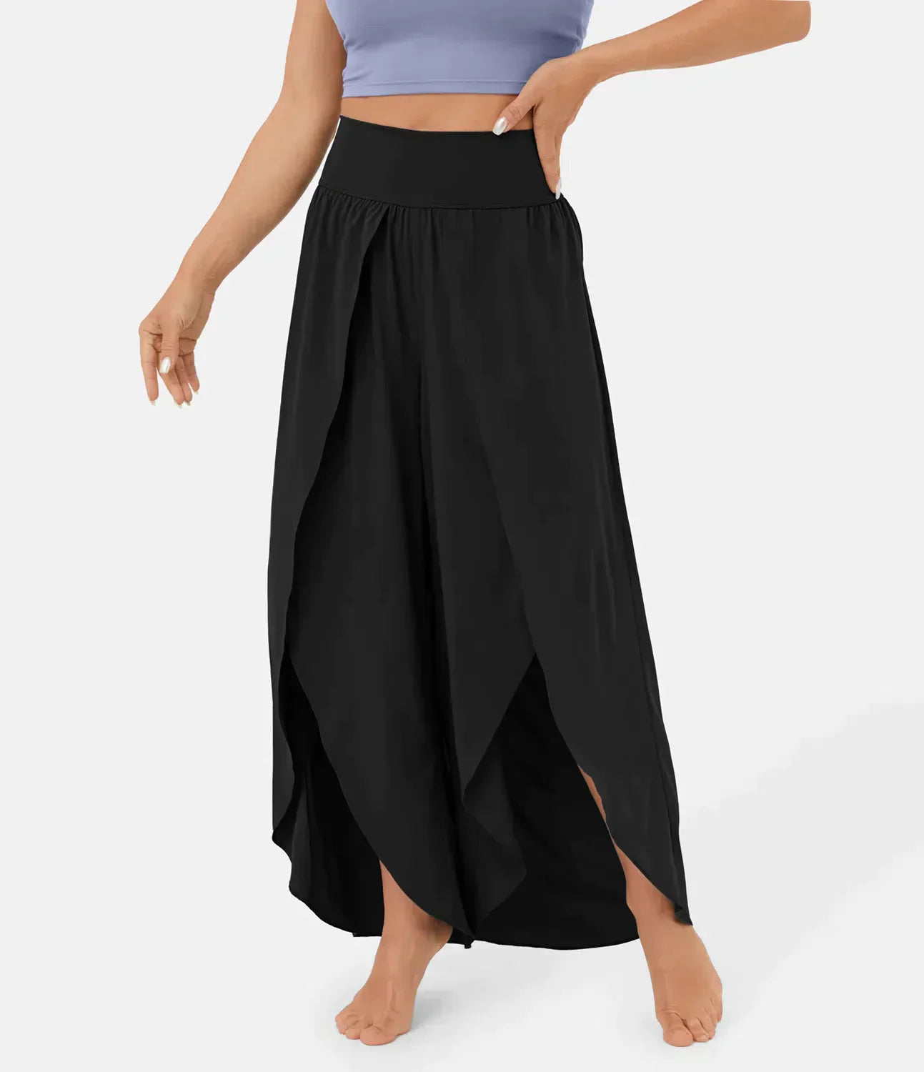 Leichte, luftige Schlaghose für Damen mit integrierter Shorts